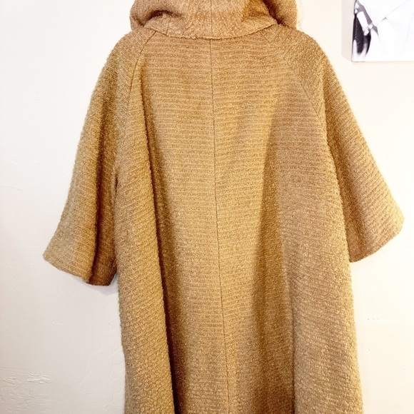 Vintage coat wool‎ blend 60's tan fur collar union label made in USA - Picture 6 of 13